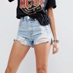 Ripped denim shorts